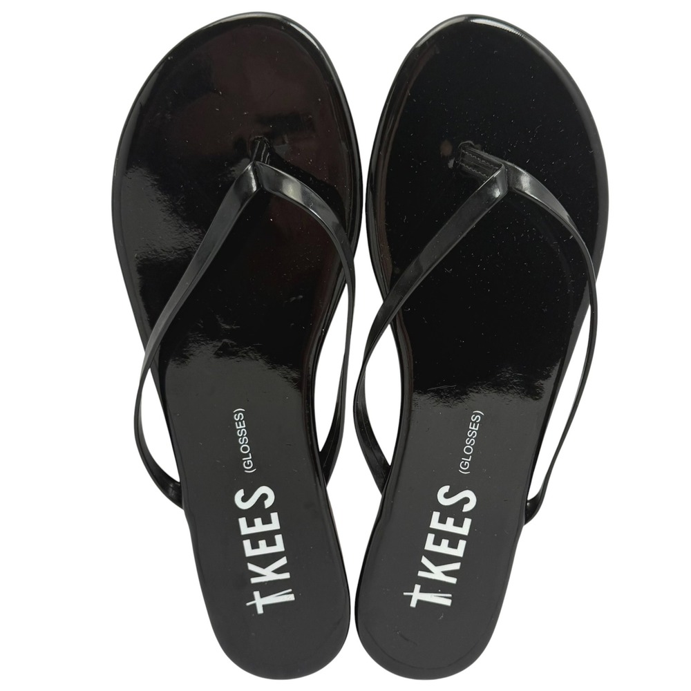 TKEES Glosses Flip Flop Black Licorice Sz 8 Thong Sandal Beach Vacation